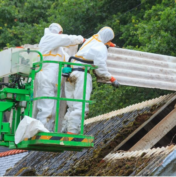 Removing asbestos from a roof