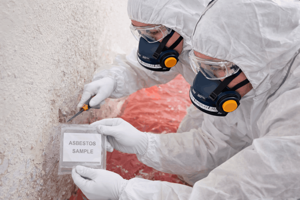 Asbestos sample collection in progress (1)