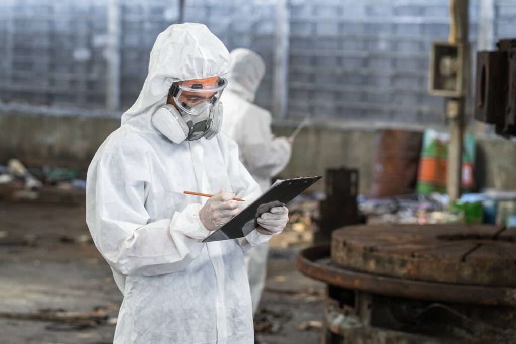 man in white lab coat