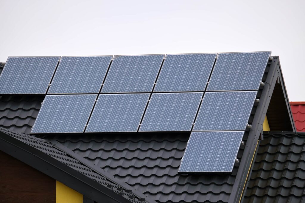 solar panels on roof